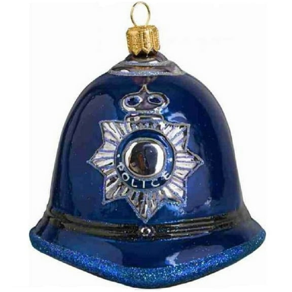 British Bobby Hat Polish Glass Christmas Ornament