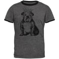 thumbnail image 1 of British Bulldog Crown Mens Ringer T Shirt Dark Heather-Black MD, 1 of 1