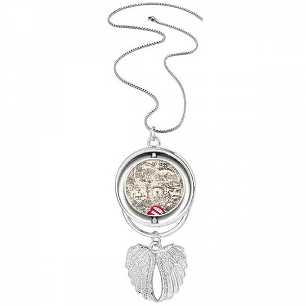 British bus london eyes big ben uk pendant angel wings rotating