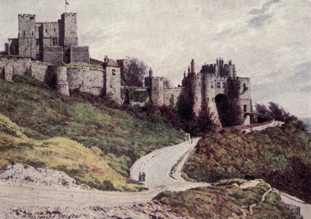 British Castles 1911 Dover Castle Canvas Art - William B Gardner (18 x 24)