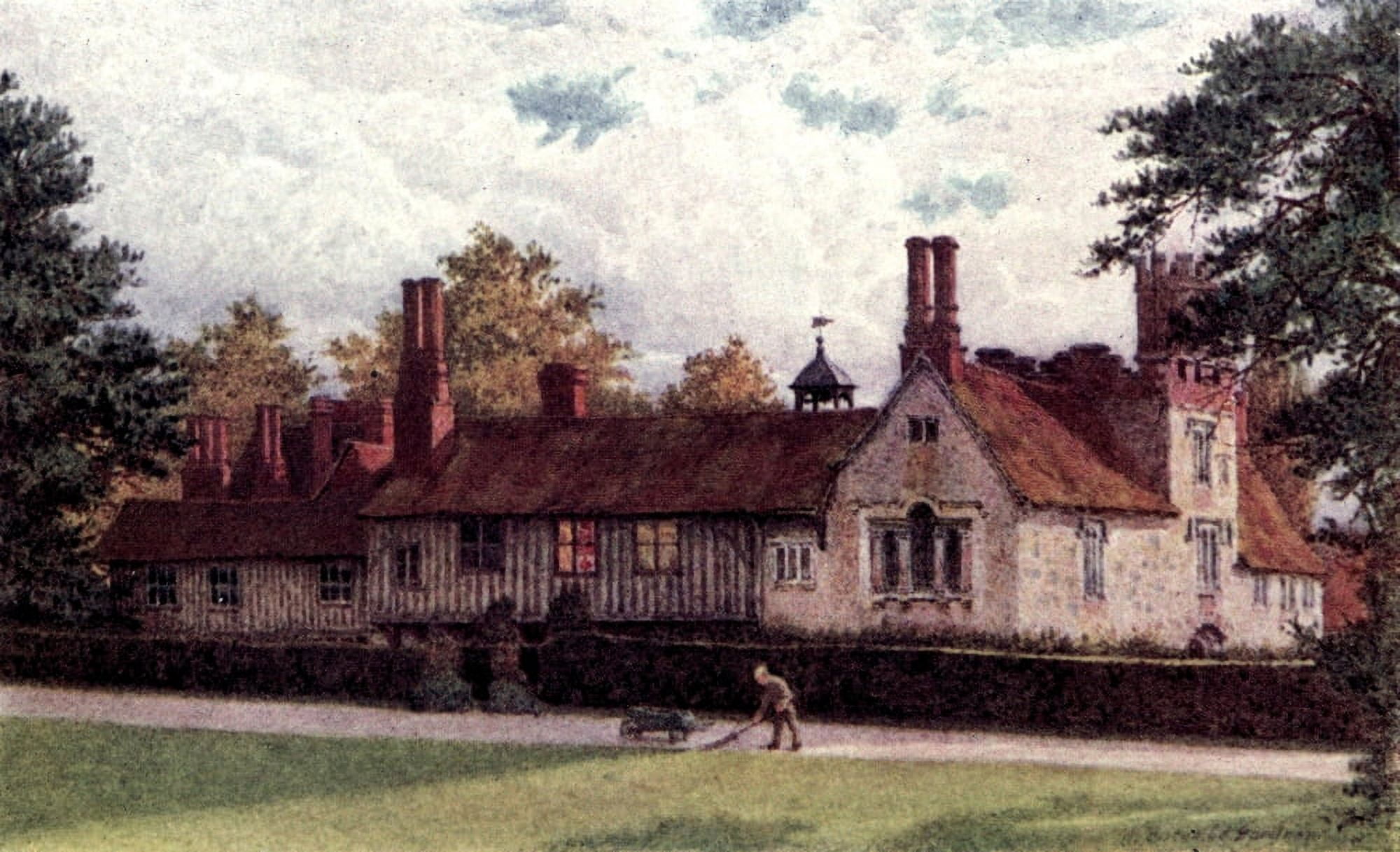 British Castles 1911 Ightham Mote Canvas Art - William B Gardner (24 x 36)