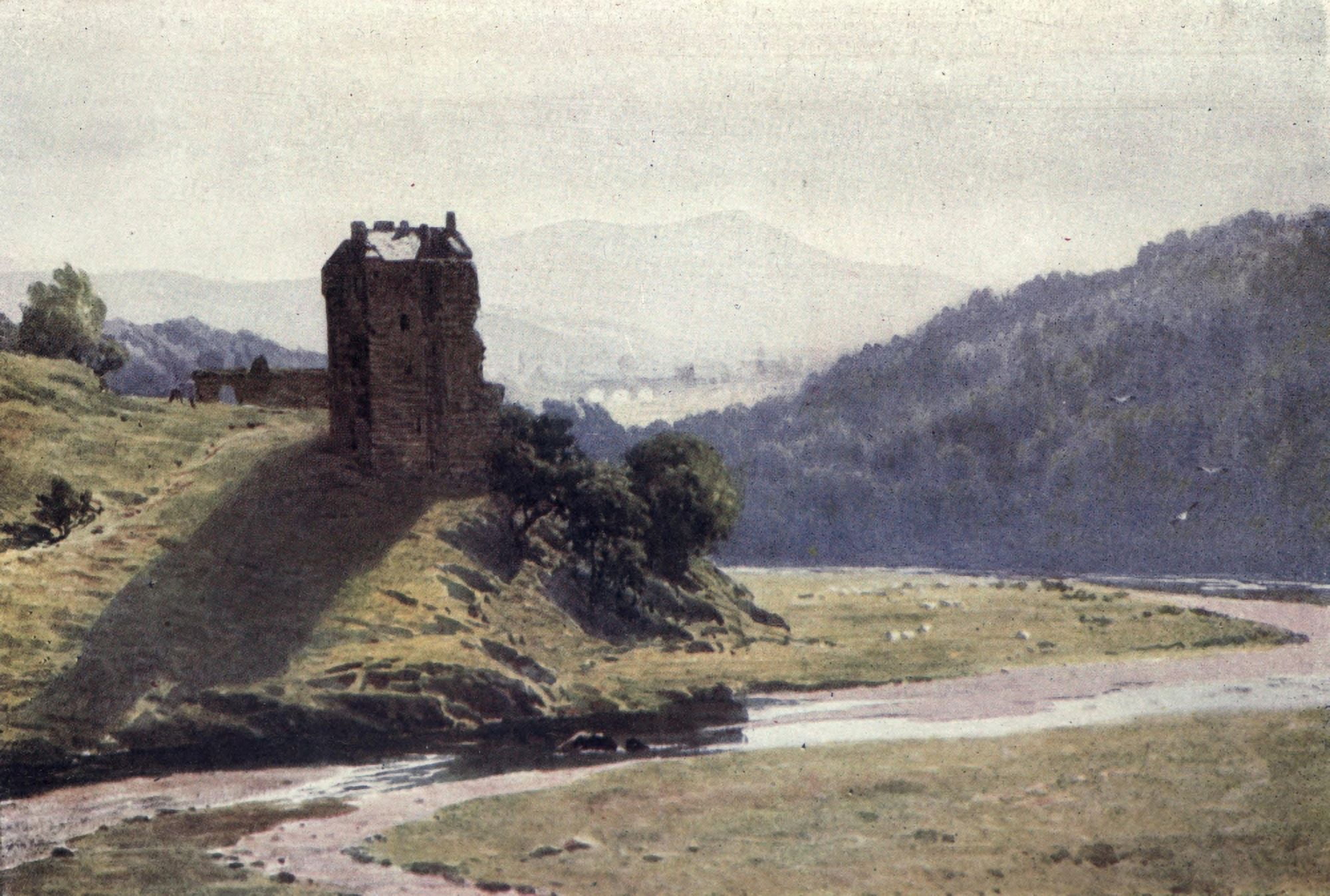 British Castles 1911 Neidpath Castle Peebles Canvas Art - Unknown (24 x 36)