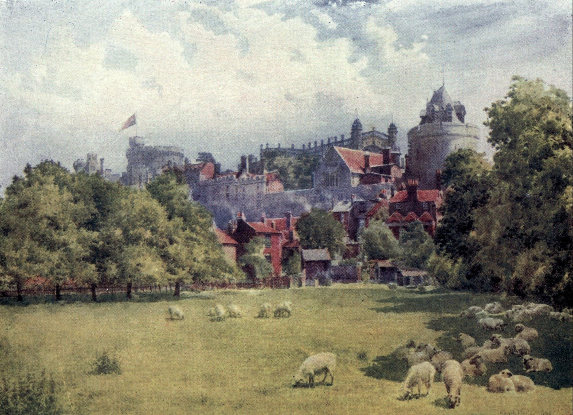 British Castles 1911 Windsor Castle Canvas Art - Unknown (24 x 36)