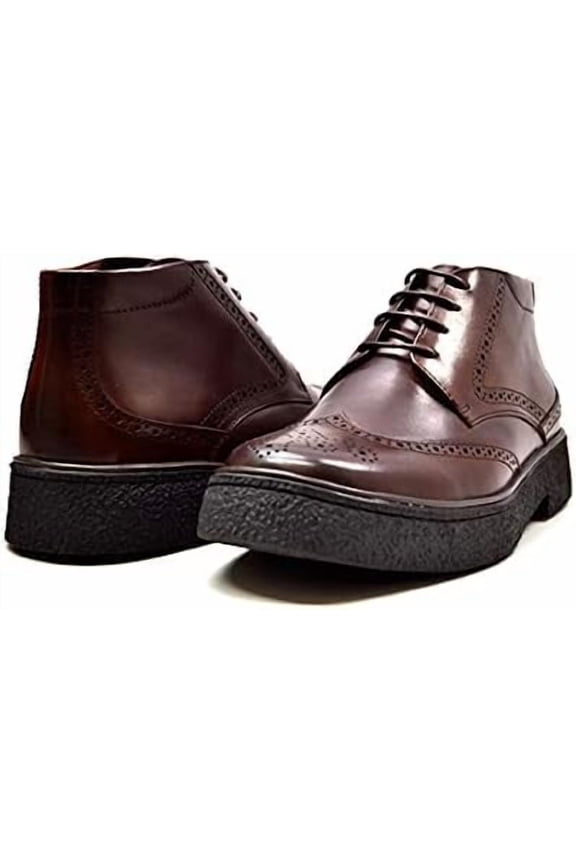 Playboy Classic Wingtip Chukka Black Leather Boot