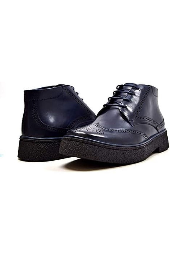 Playboy Classic Wingtip Chukka Black Leather Boot