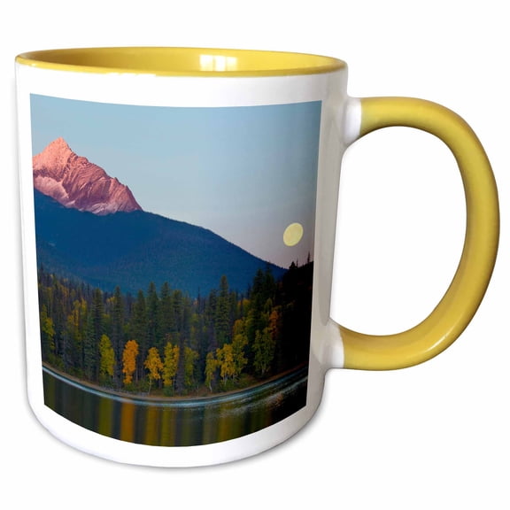 3drose, British Columbia, Bowron Lakes Provincial Park, Unna Lake-cn02 Glu0067 - Gary Luhm, 15oz Two-tone Yellow Mug