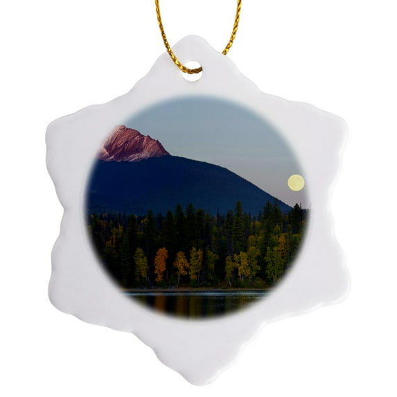 3drose, British Columbia, Bowron Lakes Provincial Park, Unna Lake-cn02 Glu0067 - Gary Luhm, 3 inch Snowflake Porcelain Ornament