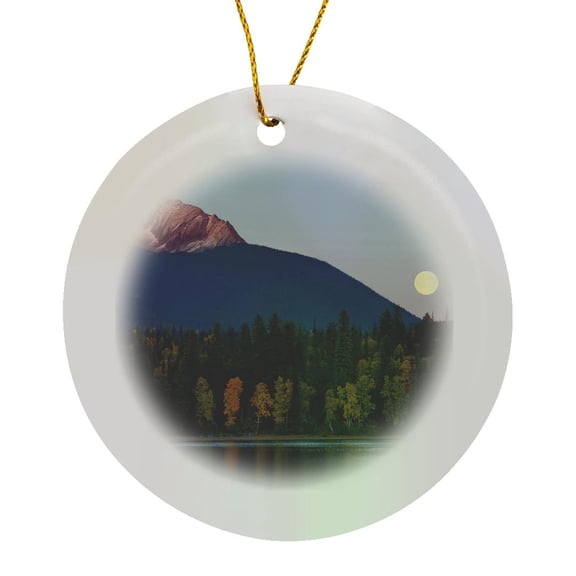 3drose, British Columbia, Bowron Lakes Provincial Park, Unna Lake-cn02 Glu0067 - Gary Luhm, Circle Porcelain Ornament
