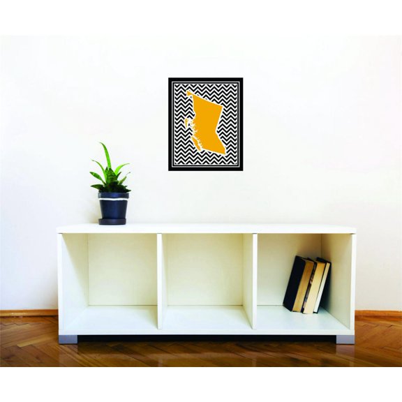 British Columbia Canada Canadian Providence Map Travel Trip Vacation B & B Breakfast Lunch Maps USA Holiday Weekend Decorating Ideas Girl Boy Bedroom Wall Decal Sticker - Size: 12 Inch x 18 Inch