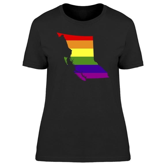 British Columbia Map T-Shirt Women -Image by Shutterstock, Female Medium