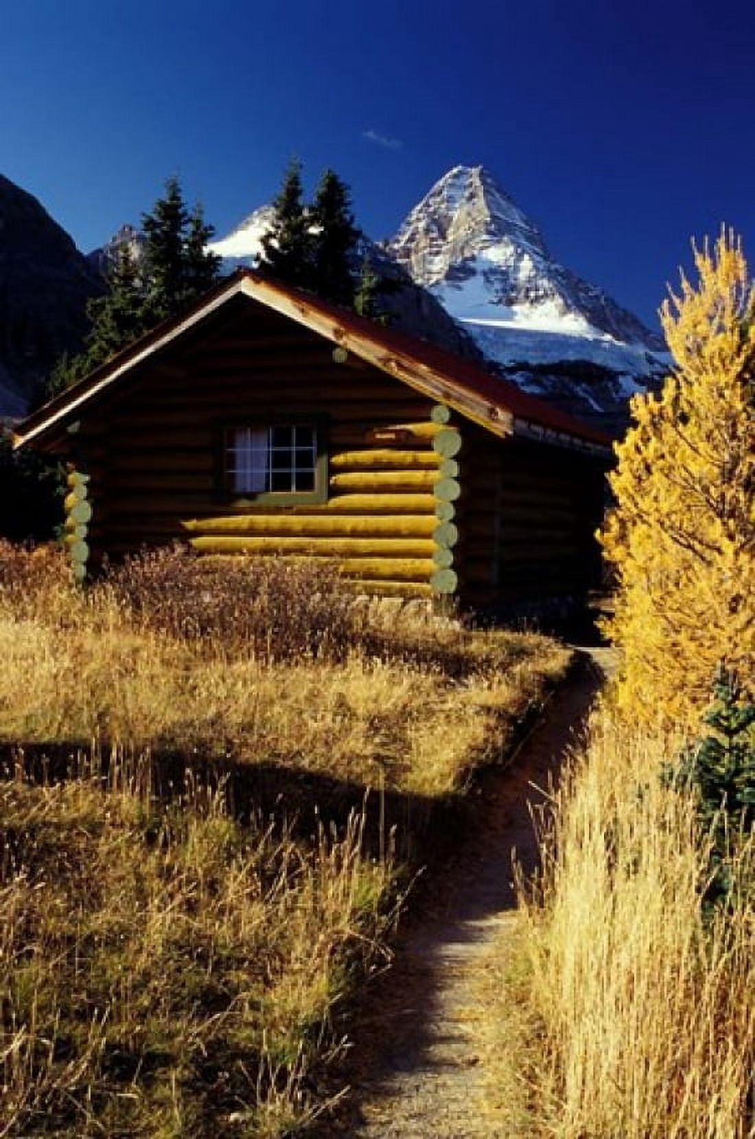 British Columbia Mount Assiniboine Log cabin Canvas Art - Gavriel Jecan DanitaDelimont (18 x 27)