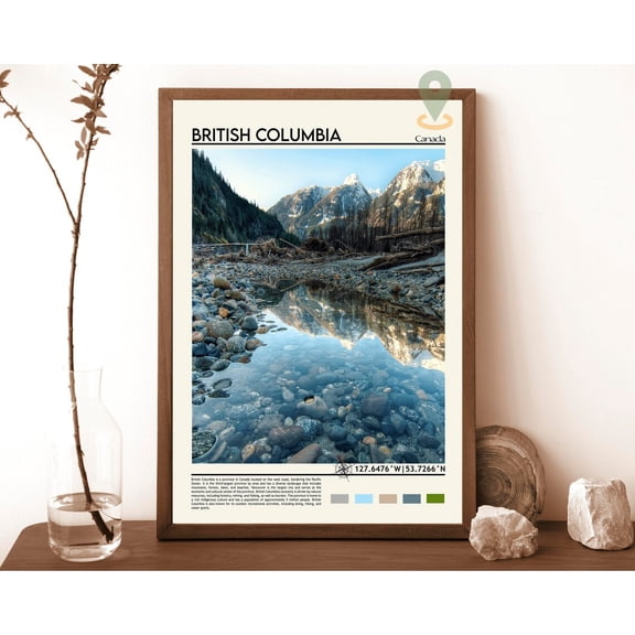 British Columbia Print, British Columbia Poster, British Columbia Wall Art, British Columbia Travel, British Columbia Art, Canada Print Wall Art, Modern Wall Decor, 8x12 UNFRAMED