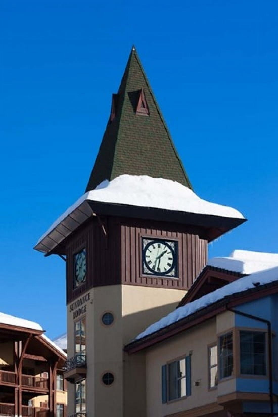 British Columbia Sun Peaks Resort clock tower Canvas Art - Walter Bibikow DanitaDelimont (24 x 36)