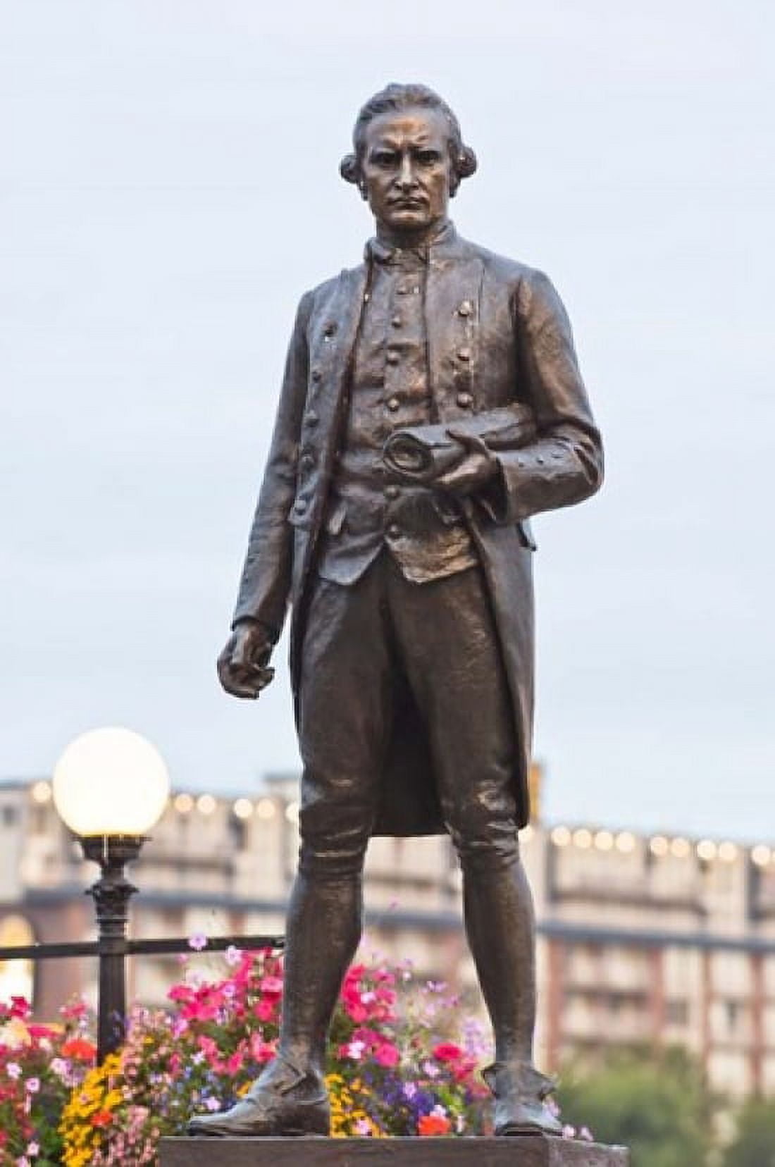 British Columbia Victoria Captain James Cook Statue Canvas Art - Rob Tilley DanitaDelimont (18 x 27)