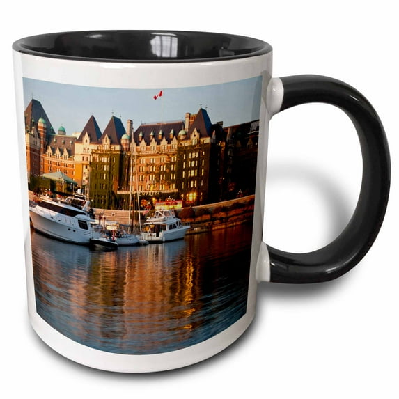 3drose, British Columbia, Victoria, Empress Hotel, Harbor - Cn02 Teg0079 - Terry Eggers, 15oz Two-tone Black Mug