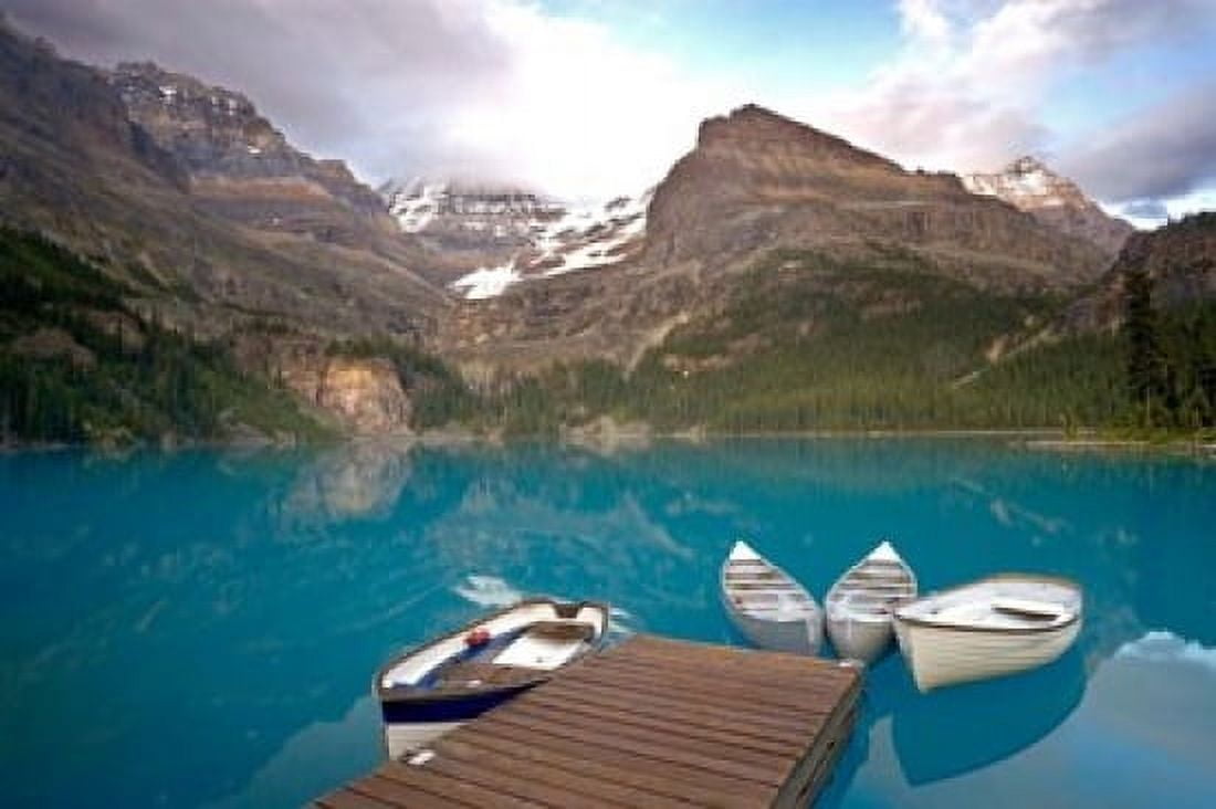 British Columbia Yoho NP Boats on Lake Ohara Canvas Art - Jaynes Gallery DanitaDelimont (26 x 17)