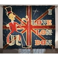 thumbnail image 1 of Ambesonne British Curtains 2 Panel Set, London English Man Flag, 108" x 84", Multicolor, 1 of 3
