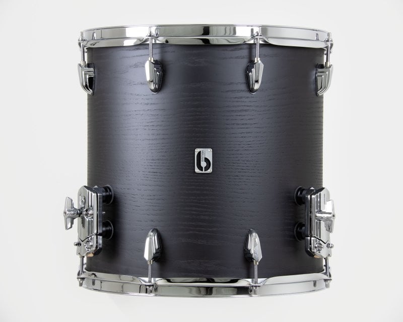 British Drum Co Raven Birch Floor Tom 1414  Satin Black Ash