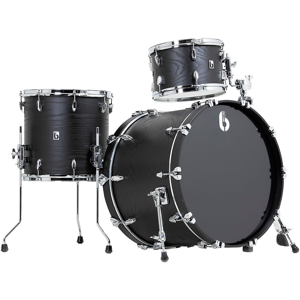 British Drum Co Raven Club Drum Shell Kit 12", 16", 22" - Black Ash Birch