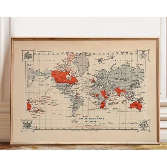 British Empire World Map Wall Art Print