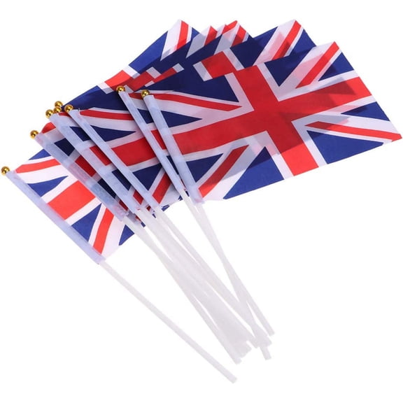 British Flag British Flag 100pcs 8.3 x 5.5 Inches Mini Britain Waving Flag, Uk Hand Toothpick Flag for Celebration Queens Party Sports Clubs Festival Events Decorations Country Flags Uk Flag