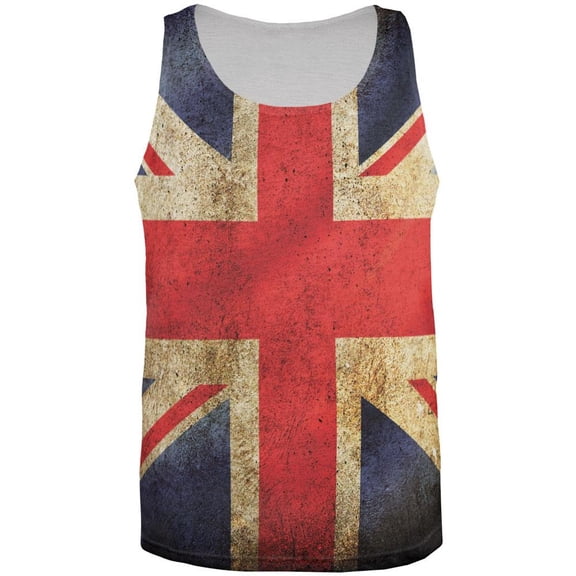 British Flag All Over Adult Tank Top - Medium