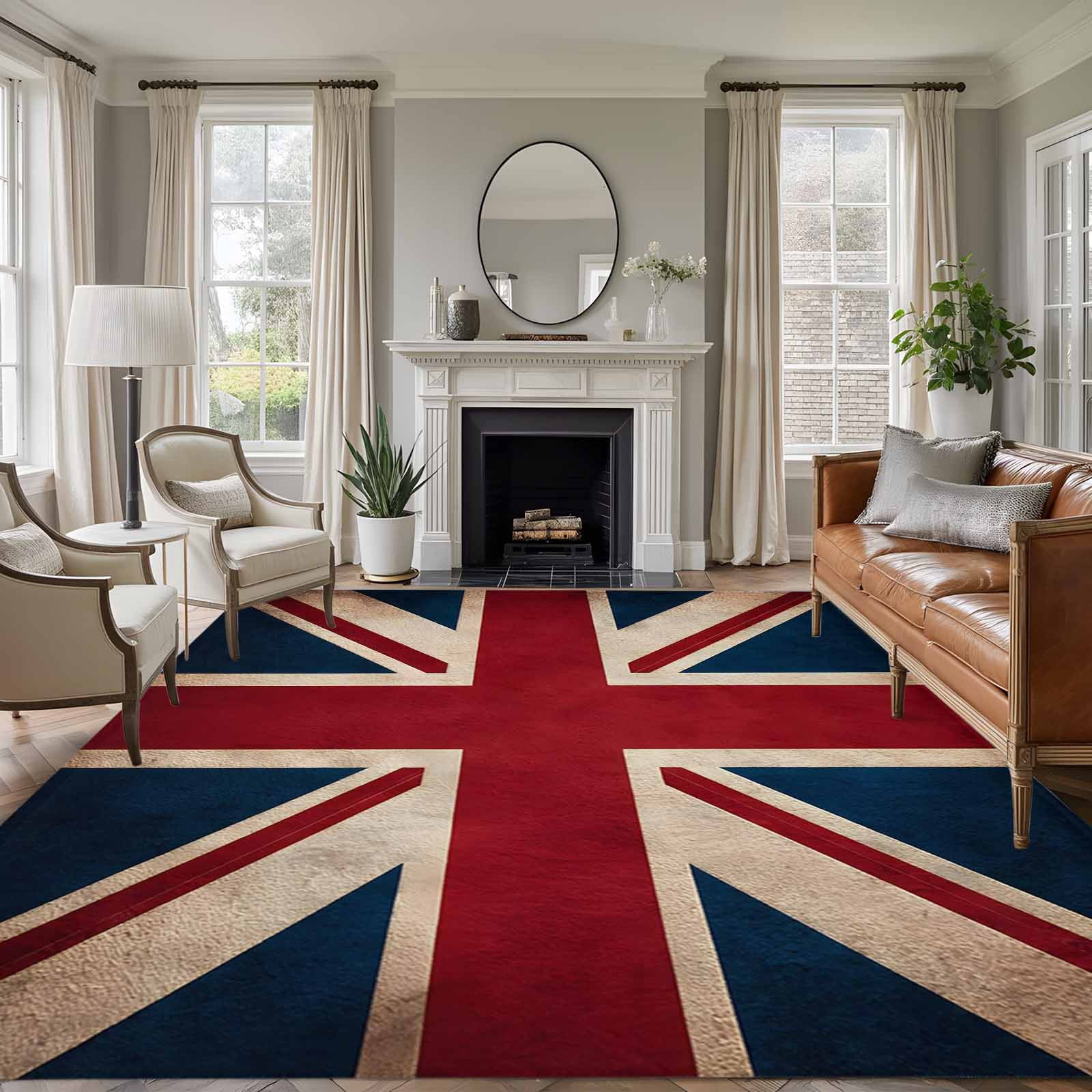 British Flag Area Rugs 5'x8', Washable Small Throw Rugs for Classroom ...