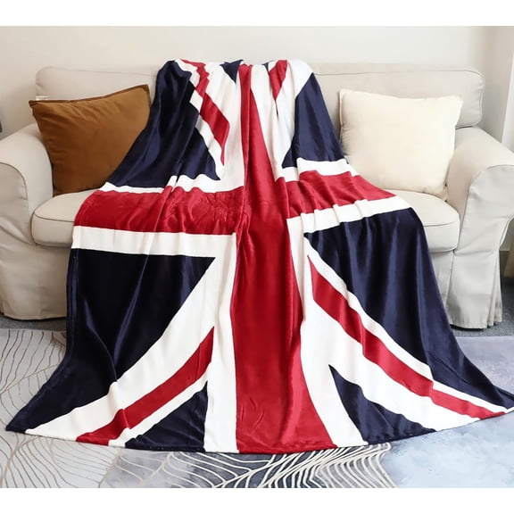 British Flag Blanket, Super Soft Union Jack Throw Blanket Twin Size 60 80 Blanket for Bed Couch Chair Fall Winter Camping Living Room Office Gift
