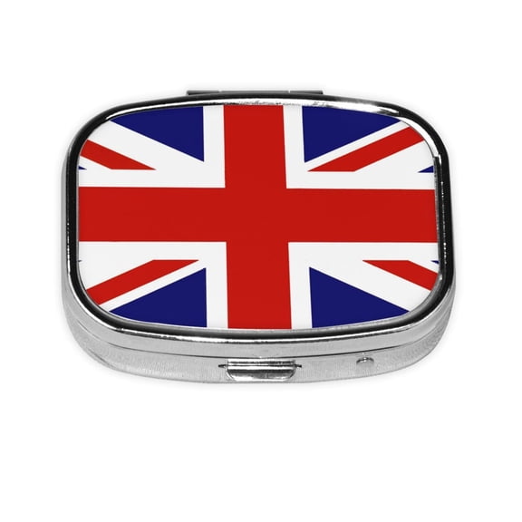 British Flag Britain English England Pill Box 2 Compartment Medicine Pill Case Portable Pill Box For Pocket Or Purse Pill Box Decorative Organizer