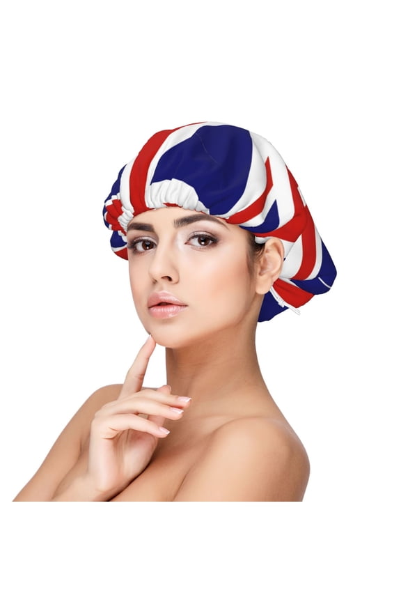British Flag Britain English England Sleep Cap Satin Bonnet Night Sleeping Soft Hair Turbans For Women