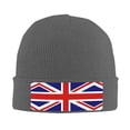 thumbnail image 1 of British Flag Britain English England Winter Beanie Hats for Men Women Warm Cozy Knitted Cuffed Skull Cap Deep Heather, 1 of 6