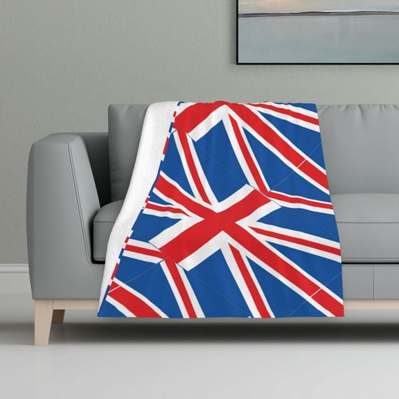 British Flag Flannel Fleece Blanket All Season Flannel Throw For Sofa Bed Car Outdoor Home 32x48 Inch