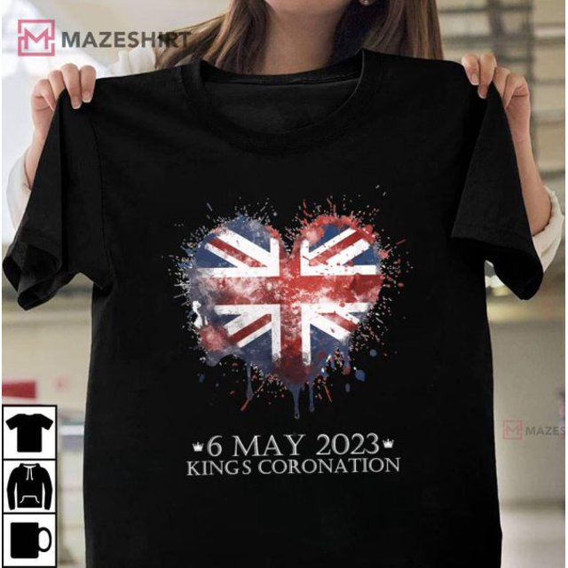British Flag Heart King’s Coronation Union Jack Charles Men TShirt