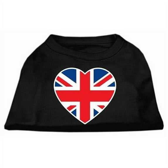 British Flag Heart Screen Print Shirt Black Med - 12