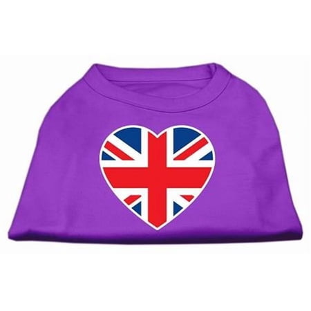 British Flag Heart Screen Print Shirt Purple XXL - 18