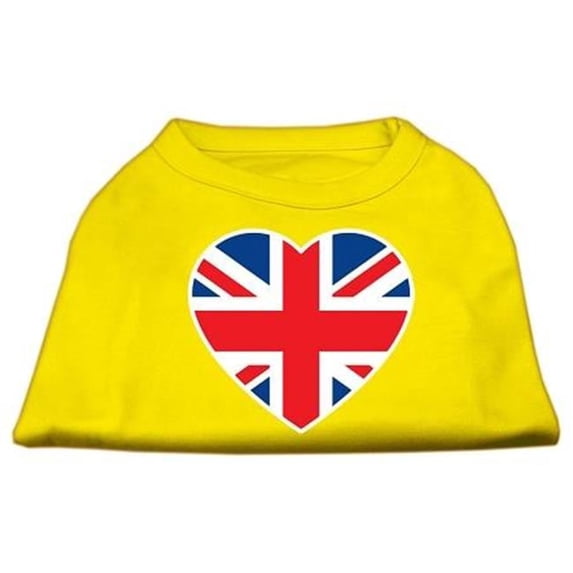 British Flag Heart Screen Print Shirt Yellow Sm - 10