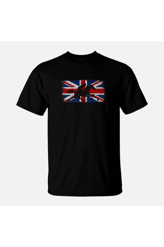 British Flag Horse Race Union Jack Gift TShirt