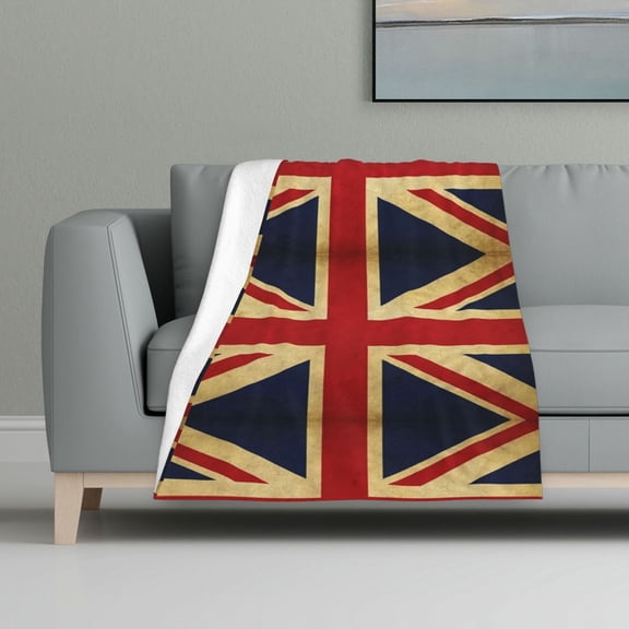 British Flag Natural Print Blanket Warm Plush Throw Blanket Soft Flannel Lightweight Throw Blankets 32"X48"