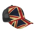 thumbnail image 1 of British Flag Natural Snapback Trucker Hats Baseball Caps Adjustable Mesh Back Ball Caps For Men Women, 1 of 5