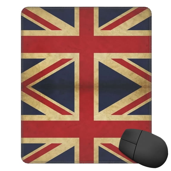 British Flag Natural Square Mousepad Non Slip Rubber Base Mouse Mat For Office Laptop 11.8"X9.8" Inch