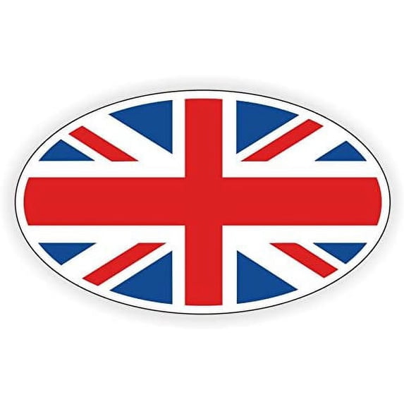 British Flag Oval Vinyl Bumper Sticker | Window Decal | Euro Union Jack ...