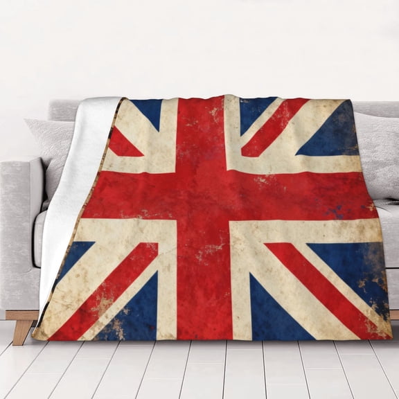 British Flag Pattern Throw Blanket Warm Camping Outdoor Light Weight Cozy Blanket for Couch Sofa Bed 40"x30"