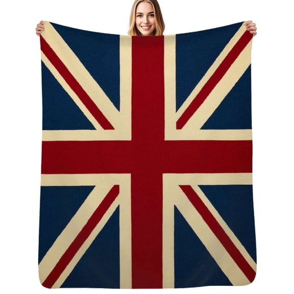 British Flag Print Rug Flannel Blanket Warm Soft Bedding Throws Winter Camping Chair Sofa Bed
