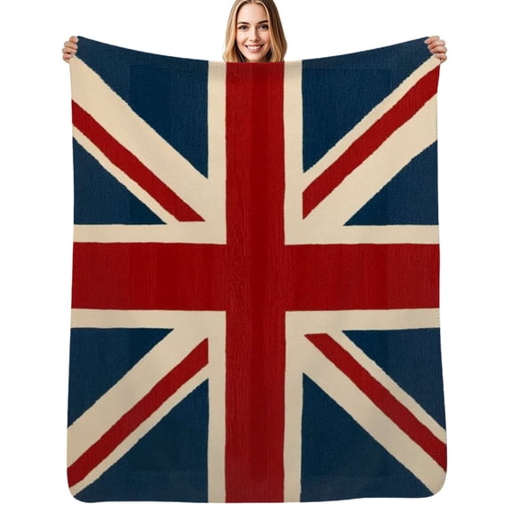 British Flag Print Rug Flannel Blanket Warm Soft Bedding Throws Winter Camping Chair Sofa Bed