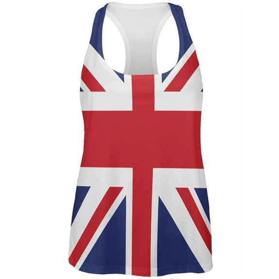 British Flag Union Jack All Over Womens Work Out Tank Top Multi LG