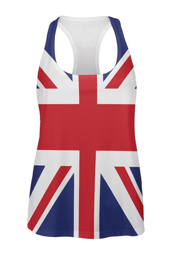 British Flag Union Jack All Over Womens Work Out Tank Top Multi LG