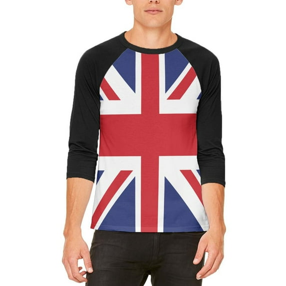 British Flag Union Jack Mens Raglan T Shirt
