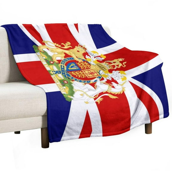 British Flag United Kingdom UK Super Soft Blanket Flannel Throw Blanket Flannel Microfiber Blankets for Couch Bed Sofa Fluffy and Warm 50"x60"