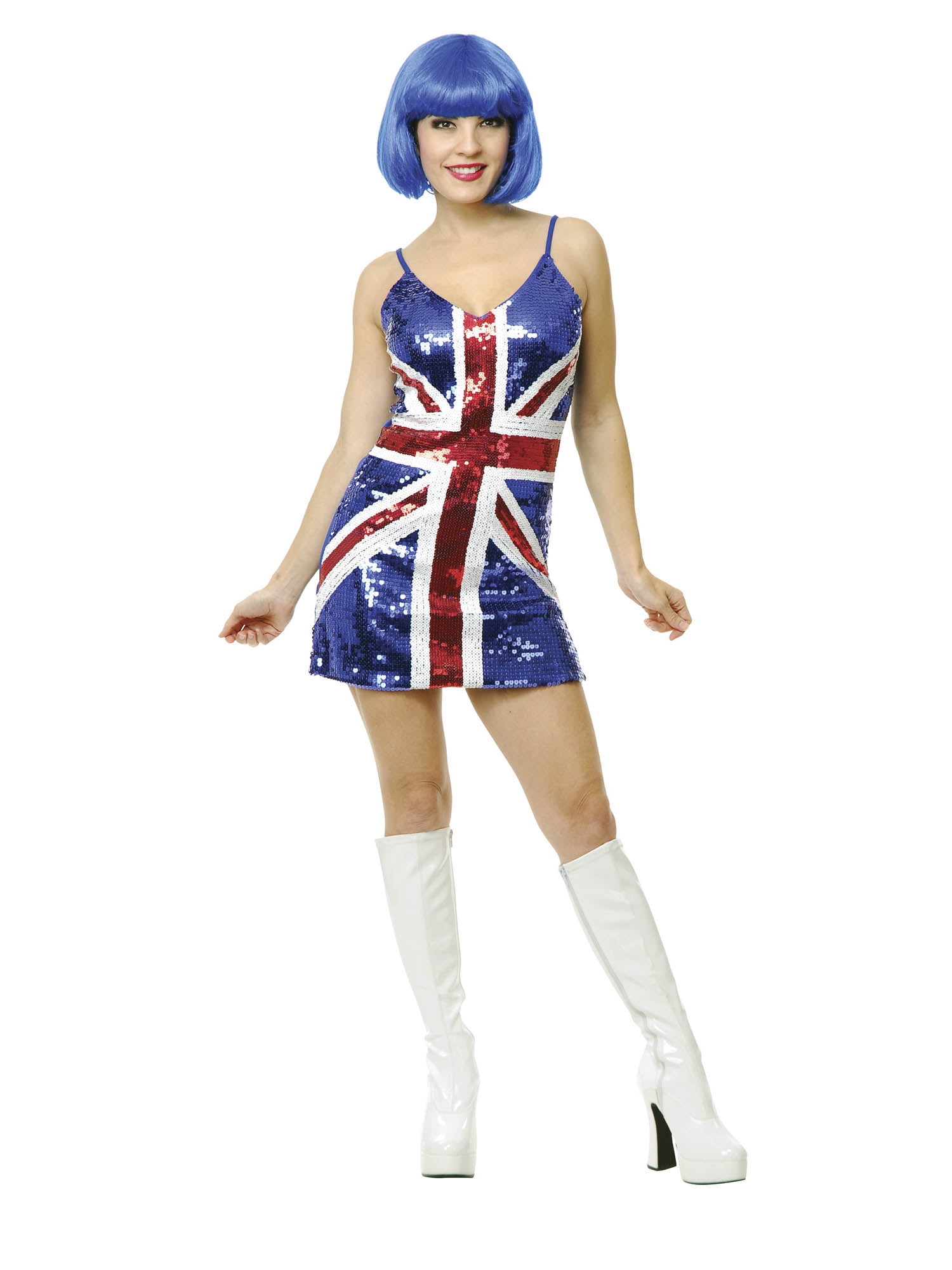 sequin british flag dress Adult British Flag Sequin Dress Costume