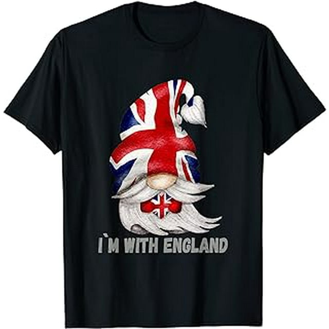 British Gnome Shows Love & Heart For Team England Flag T-Shirt ...